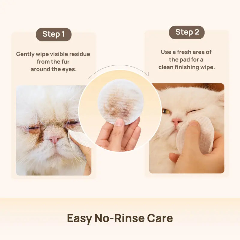 Gentle Tear Stain Cleansing Wipes for Dogs - Eye Area Care with Coconut, Unscented & Manuka Honey Options