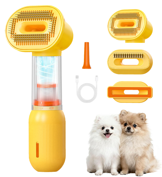 Vacuum Dog Brush for Shedding, Mess-Free Grooming