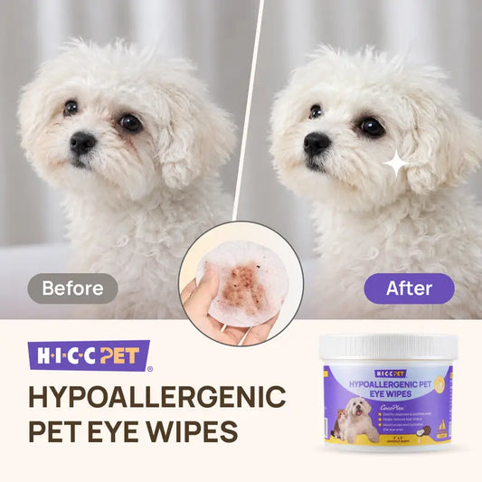 Gentle Tear Stain Cleansing Wipes for Dogs - Eye Area Care with Coconut, Unscented & Manuka Honey Options