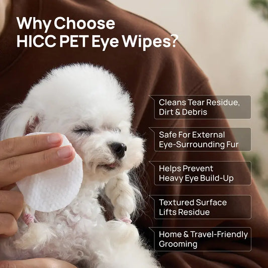 Gentle Tear Stain Cleansing Wipes for Dogs - Eye Area Care with Coconut, Unscented & Manuka Honey Options